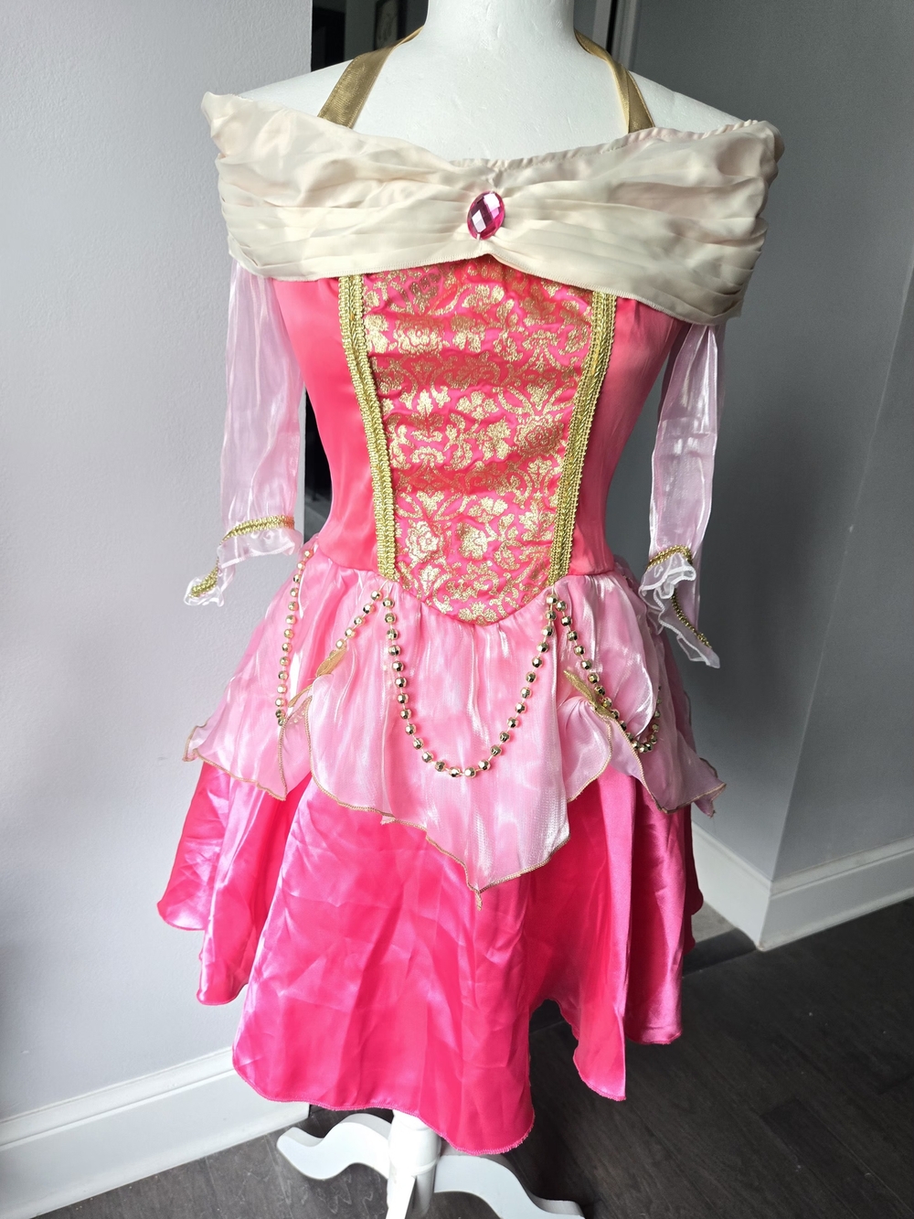 Disney Princess Aurora Costume Adult Sm 2-4 Sleeping Beauty Dress Only- Cosplay